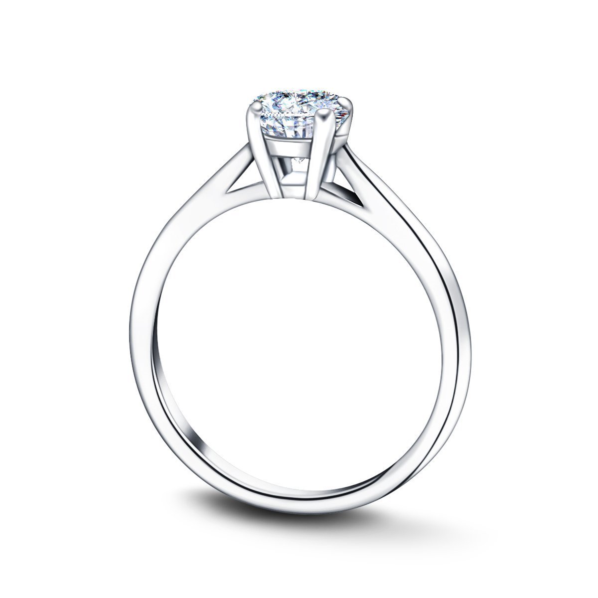 Certified Solitaire Diamond Engagement Ring 0.90ct G/SI Quality Platinum - All Diamond