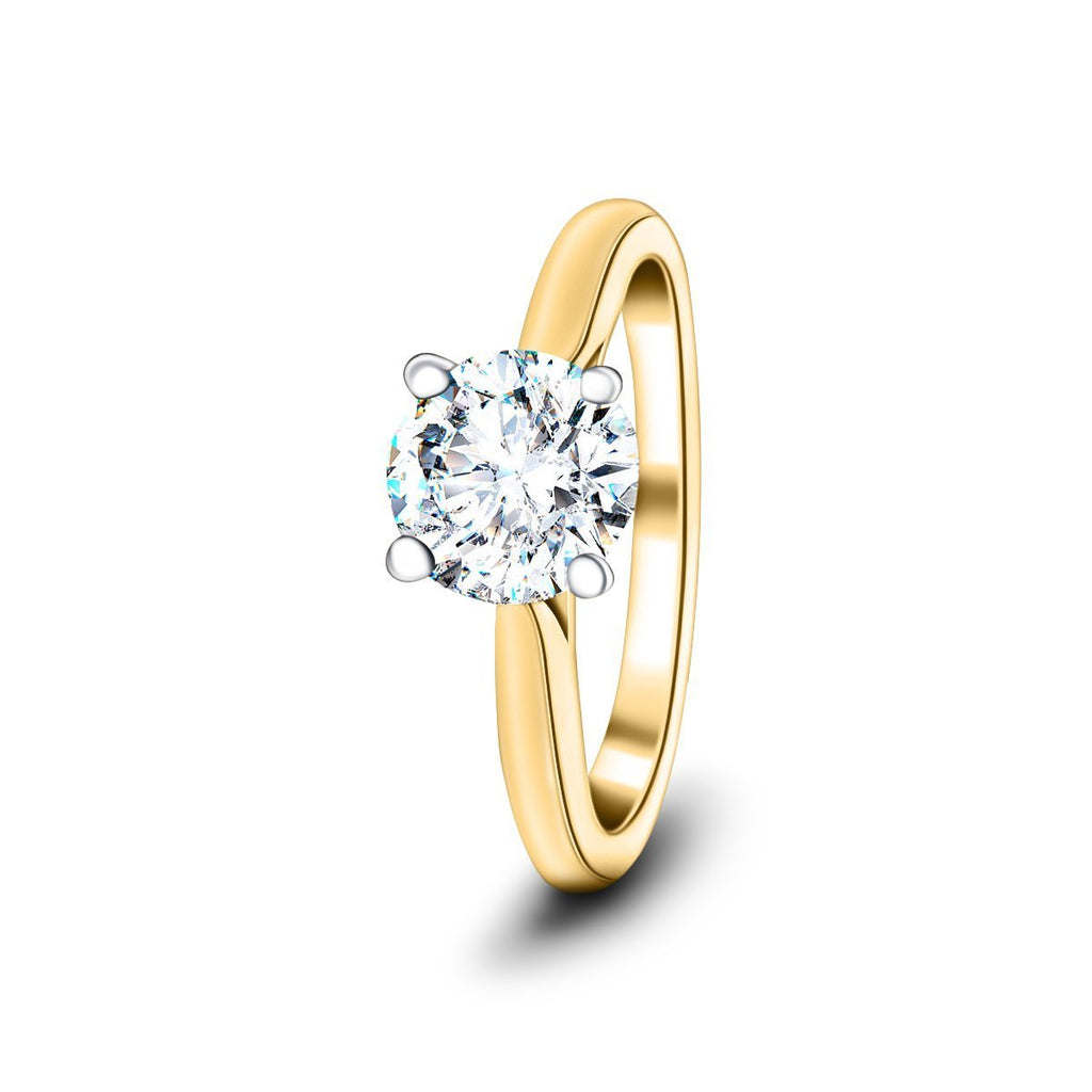 Certified Solitaire Diamond Engagement Ring 1.00ct G/SI Quality 18k Yellow Gold - All Diamond