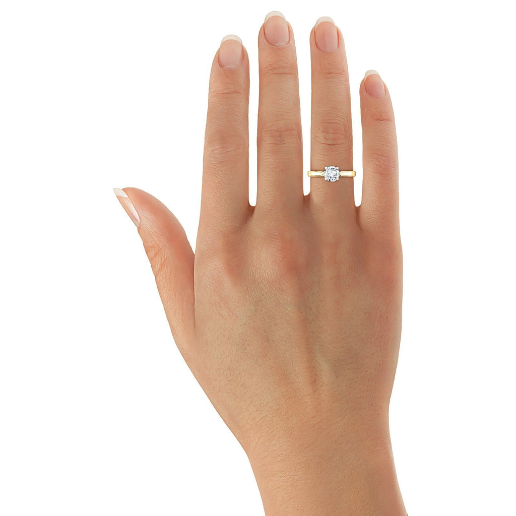Certified Solitaire Diamond Engagement Ring 1.50ct E/VS Quality 18k Yellow Gold - All Diamond
