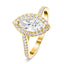 Certified Twist Marquise Diamond Halo Engagement Ring 0.60ct E/VS in 18k Yellow Gold