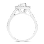 Certified Twist Marquise Diamond Halo Engagement Ring 1.50ct G/SI in 18k White Gold - All Diamond