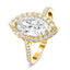 Certified Twist Marquise Diamond Halo Engagement Ring 1.50ct G/SI in 18k Yellow Gold