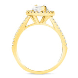 Certified Twist Marquise Diamond Halo Engagement Ring 2.10ct G/SI in 18k Yellow Gold - All Diamond