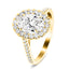 Certified Twist Oval Diamond Halo Engagement Ring 1.50ct E/VS in 18k Yellow Gold