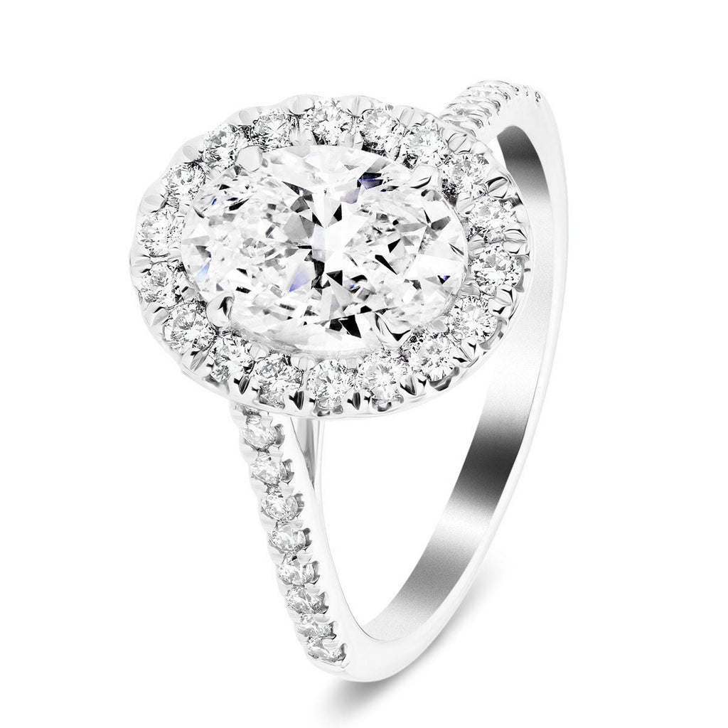 Oval halo sale twist engagement ring