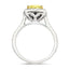 Certified Yellow Diamond Cushion Engagement Ring 1.30ct Ring in Platinum - All Diamond