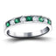 Channel Emerald & Diamond Half Eternity Ring 0.50ct 18k White Gold - All Diamond
