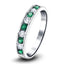 Channel Emerald & Diamond Half Eternity Ring 0.50ct 18k White Gold