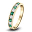 Channel Emerald & Diamond Half Eternity Ring 0.50ct 18k Yellow Gold