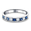 Channel Sapphire & Diamond Half Eternity Ring 0.55ct 18k White Gold - All Diamond