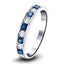 Channel Sapphire & Diamond Half Eternity Ring 0.55ct 18k White Gold