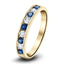 Channel Sapphire & Diamond Half Eternity Ring 0.55ct 18k Yellow Gold