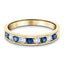 Channel Sapphire & Diamond Half Eternity Ring 0.90ct 18k Yellow Gold - All Diamond