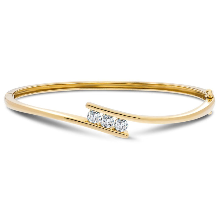 Tension Set Diamond Bangle 0.33ct G/SI Diamond in 9k Yellow Gold