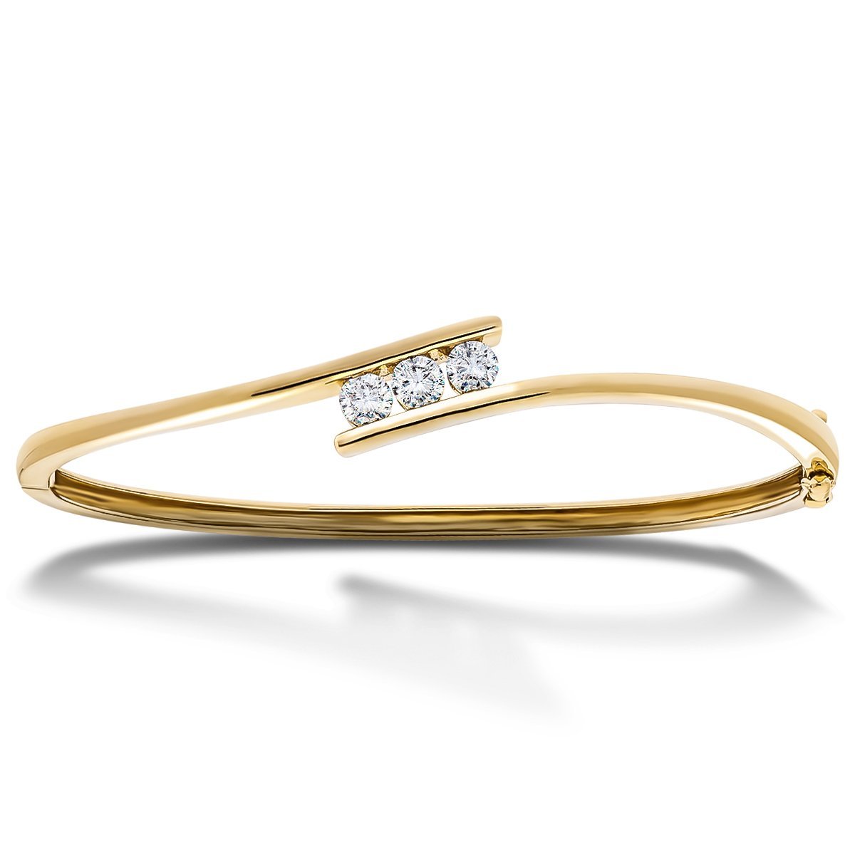 Channel Set Diamond Bangle 0.75ct G/SI Diamond in 18k Yellow Gold - All Diamond