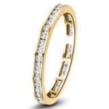 Channel Set Full Eternity Diamond Ring 0.50ct 18k Yellow Gold 2.5mm - All Diamond