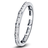 Channel Set Full Eternity Diamond Ring 0.80ct in Platinum 2.6mm - All Diamond