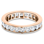 Channel Set Full Eternity Diamond Ring 1.00ct 18k Rose Gold 3.2mm - All Diamond