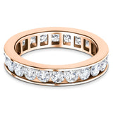 Channel Set Full Eternity Diamond Ring 1.00ct 18k Rose Gold 3.2mm - All Diamond