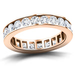 Channel Set Full Eternity Diamond Ring 1.00ct 18k Rose Gold 3.2mm - All Diamond