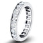 Channel Set Full Eternity Diamond Ring 1.00ct 18k White Gold 3.2mm