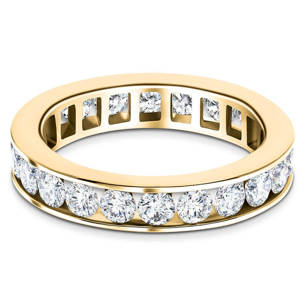 Channel Set Full Eternity Diamond Ring 1.00ct 18k Yellow Gold 3.2mm - All Diamond
