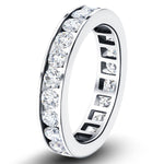 Channel Set Full Eternity Diamond Ring 2.00ct in Platinum 4.0mm - All Diamond