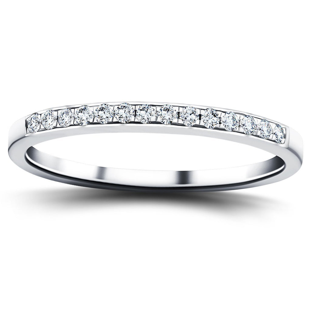 Channel Set Half Eternity Ring 0.15ct G/SI Diamonds in Platinum - All Diamond
