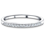 Channel Set Half Eternity Ring 0.20ct G/SI Diamonds in Platinum - All Diamond