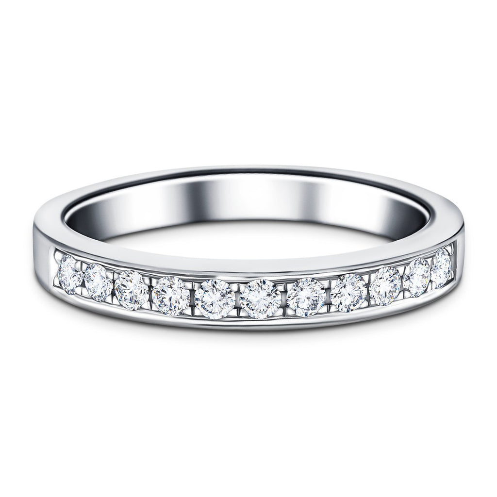 Channel Set Half Eternity Ring 0.25ct G/SI Diamonds in 18k White Gold - All Diamond