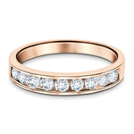 Channel Set Half Eternity Ring 0.25ct G/SI in 18k Rose Gold 2.7mm - All Diamond