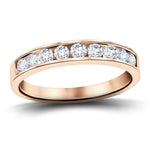 Channel Set Half Eternity Ring 0.25ct G/SI in 18k Rose Gold 2.7mm - All Diamond