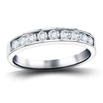 Channel Set Half Eternity Ring 0.25ct G/SI in 18k White Gold 2.7mm - All Diamond