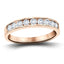 Channel Set Half Eternity Ring 0.25ct G/SI in 9k Rose Gold 2.7mm - All Diamond
