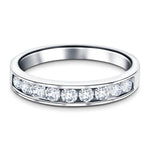 Channel Set Half Eternity Ring 0.25ct G/SI in 9k White Gold 2.7mm - All Diamond