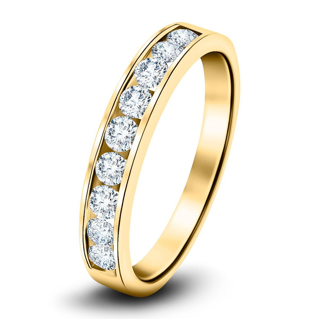 Channel Set Half Eternity Ring 0.25ct G/SI in 9k Yellow Gold 2.7mm - All Diamond
