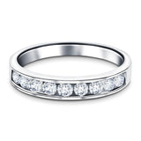 Channel Set Half Eternity Ring 0.25ct G/SI in Platinum 2.7mm - All Diamond