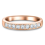 Channel Set Half Eternity Ring 0.35ct G/SI Diamonds in 18k Rose Gold - All Diamond