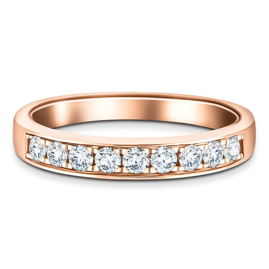 Channel Set Half Eternity Ring 0.35ct G/SI Diamonds in 18k Rose Gold - All Diamond