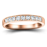 Channel Set Half Eternity Ring 0.35ct G/SI Diamonds in 18k Rose Gold - All Diamond