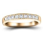 Channel Set Half Eternity Ring 0.35ct G/SI Diamonds in 18k Yellow Gold - All Diamond