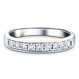 Channel Set Half Eternity Ring 0.35ct G/SI Diamonds in Platinum - All Diamond