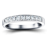 Channel Set Half Eternity Ring 0.35ct G/SI Diamonds in Platinum - All Diamond