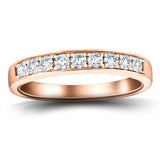 Channel Set Half Eternity Ring 0.50ct G/SI Diamonds in 18k Rose Gold - All Diamond
