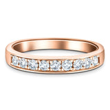Channel Set Half Eternity Ring 0.50ct G/SI Diamonds in 18k Rose Gold - All Diamond