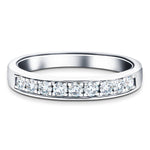 Channel Set Half Eternity Ring 0.50ct G/SI Diamonds in 18k White Gold - All Diamond