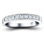 Channel Set Half Eternity Ring 0.50ct G/SI Diamonds in 18k White Gold - All Diamond