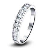 Channel Set Half Eternity Ring 0.50ct G/SI in Platinum 3.4mm - All Diamond