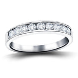 Channel Set Half Eternity Ring 0.50ct G/SI in Platinum 3.4mm - All Diamond