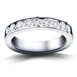 Channel Set Half Eternity Ring 0.80ct G/SI in Platinum 4.0mm - All Diamond